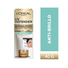 L'oréal Paris Crema Anti-Edad UV Defender Anti-Brilo x 40 Gr